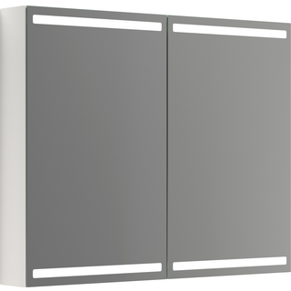 Scanbad Luna Level Spejlskab 80x100 cm m/2 låger - hvid højglans