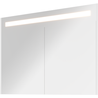 Sanibell Proline spejlskab med LED belysning og hvid højglans sidepaneler 100x74cm