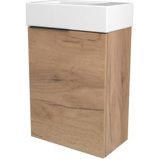 Basic line skab whiskey eg med krom greb 38,5x22,5x52cm
