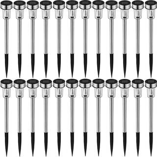 24x LED lampe med solceller - sølv