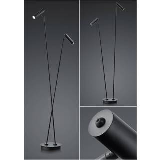 Tom LED-gulvlampe, 2 lyskilder, sort