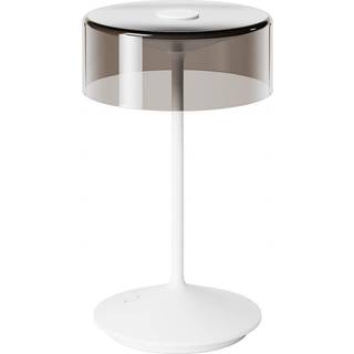 Numotion LED genopladelig bordlampe, hvid, glas, IP54, dæmpbar