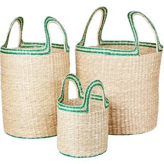 Broste Copenhagen Lykke kurv 3 dele Natural/Green