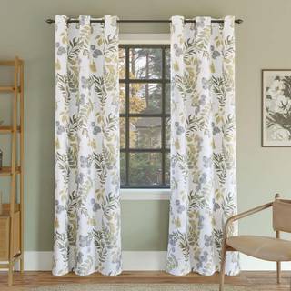 Sun Zero Remi Floral Leaf Print Blackout Grommet Curtain Panel 40 """" X 84 """" Multi