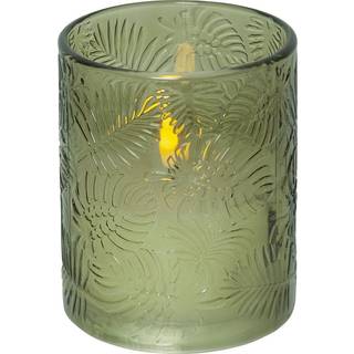 Star Trading - LED Block Light Flame Leaf - 12,5 cm - Grøn