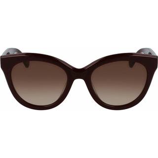 LONGCHAMP Kvinde LO698S 601 Solbriller Plast Bordeaux Brun Rund Skygge