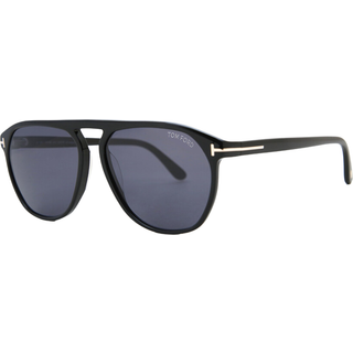 TOM FORD Mand FT0835 JASPER-02 01A Solbriller Acetat Sort Grå Rund Normal