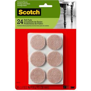 Scotch filtkuddar filt möbler kuddar för att skydda trägolv runt 1,5 tum. Diameter Beige 24 kuddar