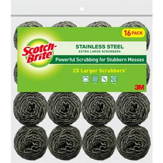 Scotch-Brite rustfrit st?l skrubbere holdbart ideal til ubelagt k?kkengrej 16 Scrubbers