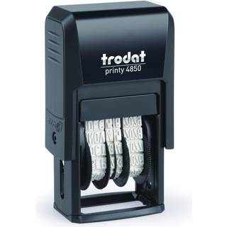 Trodat Printy 4850 Dato Stempel - Lomme -st?rrelse selvfarvet stempel med godkendt kopi Indtastet scannet - bl? og r?d bl?k 3/4 """" x 1 """"