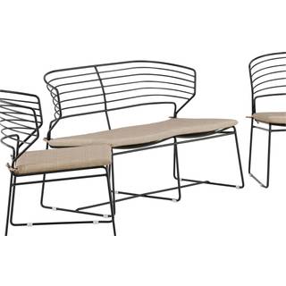 Venture Design Milano sofagruppe Sort med beige hynde 2-personers sofa & 2 lænestole