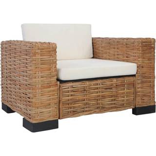 lænestol med hynder naturlig rattan