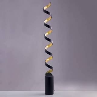 Helix LED-gulvlampe, sort, guld