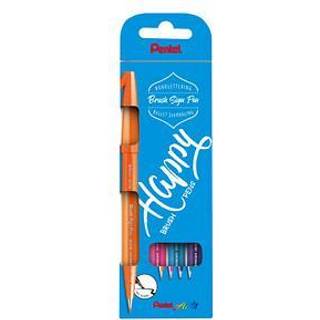 Kalligrafiestift Brush Sign Pen Set Happy