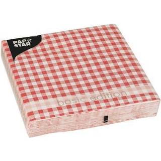 30 stk. Rød og Hvid ternet servietter Vichy Karo 3-lags frokostserviet 33 cm