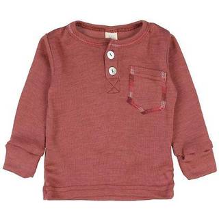 Engel Baby Shirt mit Knopfleiste Merino-shirt Børn størrelse 86/92 farve rød