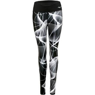 Mizuno Printed Running Tights Women - Black, Size XS - black