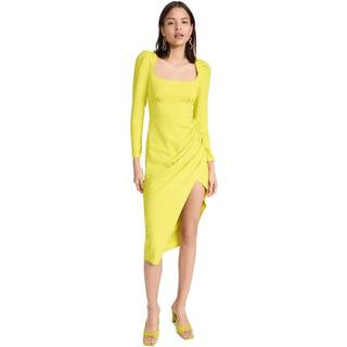 Self-Portrait Ruched crÃªpe midi dress - green - XXS