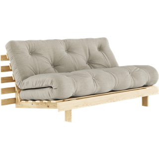 Roots 160 Sovesofa fra Karup Design i Massiv FSC Fyrretræ | Japandi - 914 Linen - Klar lak