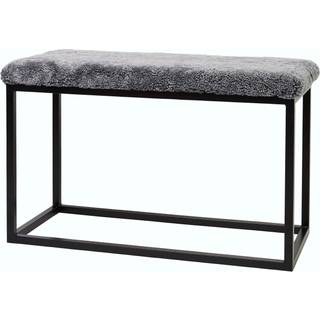 Skinnwille, Palle Bænk fåreskind  80x35 cm Charcoal/Black