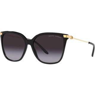 Ralph Lauren Kvinde RL8209 THE JACQUIE 50018G Solbriller Acetat Sort Grå Geometrisk Normal Skygge