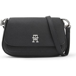 Emblem Flap Crossbody Taske, Sort