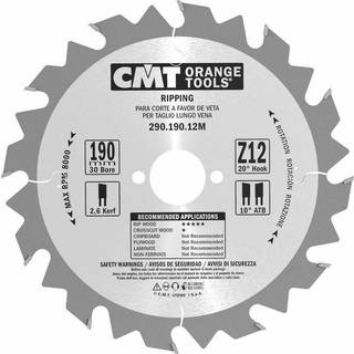 CMT Klinge 190x2,6x30 Z12 W - 290.190.12M