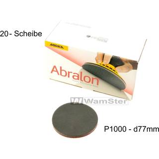Sliberondeller Mirka Abralon, Ø77 mm Grip, P1000, 20-pak