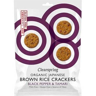 Rice Cracker Black Pepper & Tamari Økologisk - 40 gram - Clearspring