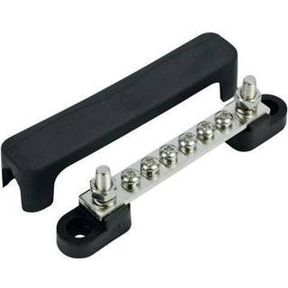 Klemrække BEP Marine Bus Bar Single, 6 x M6 + 2 x M6, 100 A, med låg