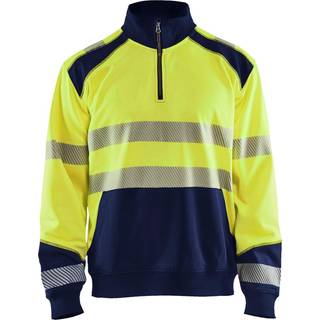 Blåkläder 3556 High Vis Sweatshirt half zip / High Vis Sweatshirt half zip - 2XL - High Vis Orange/Marineblå
