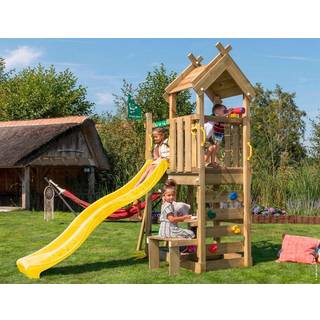 Jungle Gym Teepee legetårn, komplet inkl. gul rutsjebane