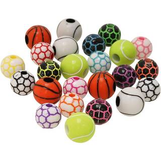 Farverige Sportsperler 10+11 mm - 270g til Kreativitet
