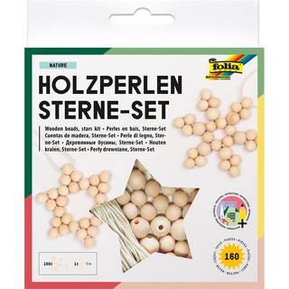 Holzperlen Stern-Set natur