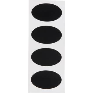 Securit Chalk Stickers ovale 4,7x8cm sort, pakke med 8 stk
