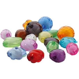 Acrylfacetperler, assorterede farver, 8-20 mm, 1000g