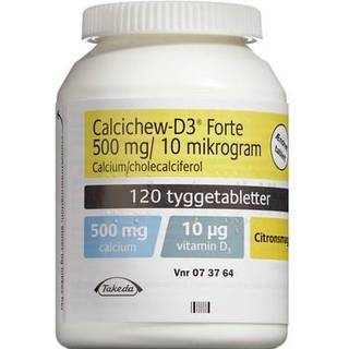 Calcichew-D3 Forte 500 mg+10 mikrogram 120 stk Tyggetabletter + FRI FRAGT