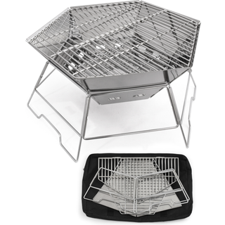 Origin Outdoors GrillUnd Feuerschale Hexagon Grill størrelse 40 x 45 cm farve stainless steel