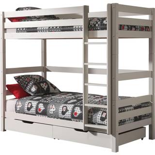 Køjeseng med skuffer – Pino, hvid (90 × 200 cm)