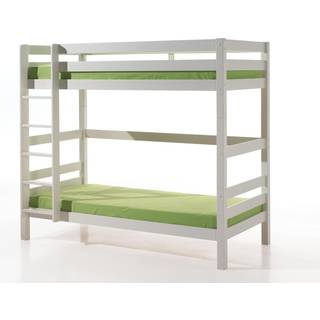 Køjeseng 90 x 200 – Pino, hvid lakeret fyr, H 180 cm