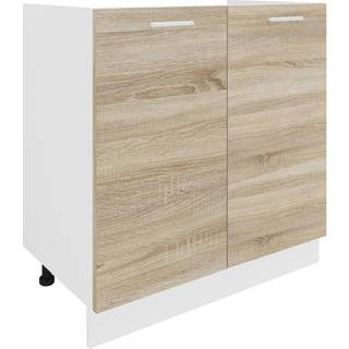 Esilo underskab køkken 80 cm til vask hvid, eg dekor.