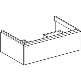 Geberit iCon underskab til håndvask, med en skuffe: B=74cm, H=24.7cm, T=47.6cm, hvid / lakeret højglans, blankforkromet