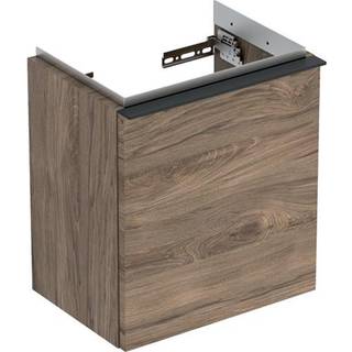 Geberit iCon underskab til håndvask, med en låge: B=37cm, H=41.5cm, T=27.9cm, Nøddetræ hickory / melamin træstruktur, lava / pulverlakeret mat