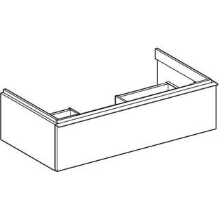 Geberit iCon underskab til håndvask, med en skuffe: B=88.8cm, H=24.7cm, T=47.6cm, lava / lakeret mat, lava / pulverlakeret mat
