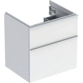 Geberit iCon underskab til håndvask, med to skuffer: B=59.2cm, H=61.5cm, T=47.6cm, hvid / lakeret højglans, hvid / pulverlakeret mat