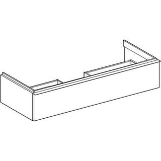 Geberit iCon underskab til håndvask, med en skuffe: B=118.4cm, H=24.7cm, T=47.6cm, sandgrå / lakeret højglans, sandgrå / pulverlakeret mat