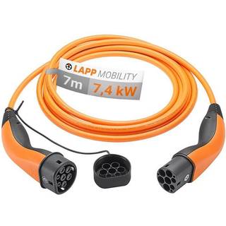 Ladekabel Type 2 til Elbil, 7,4 kW, 5m - Orange