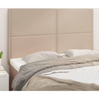 Sengegavle 80X5X78/88 Cm Kunstlæder Farvet Cappuccino - Høj / 144 cm