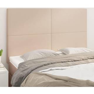 Sengegavle 80X5X78/88 Cm Kunstlæder Farvet Cappuccino - Høj / 144 cm