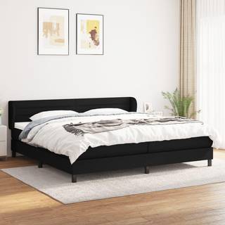 kontinentalseng med madras 200x200 cm stof sort
